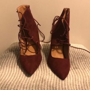 Charlotte Russe lace up high heels size 10